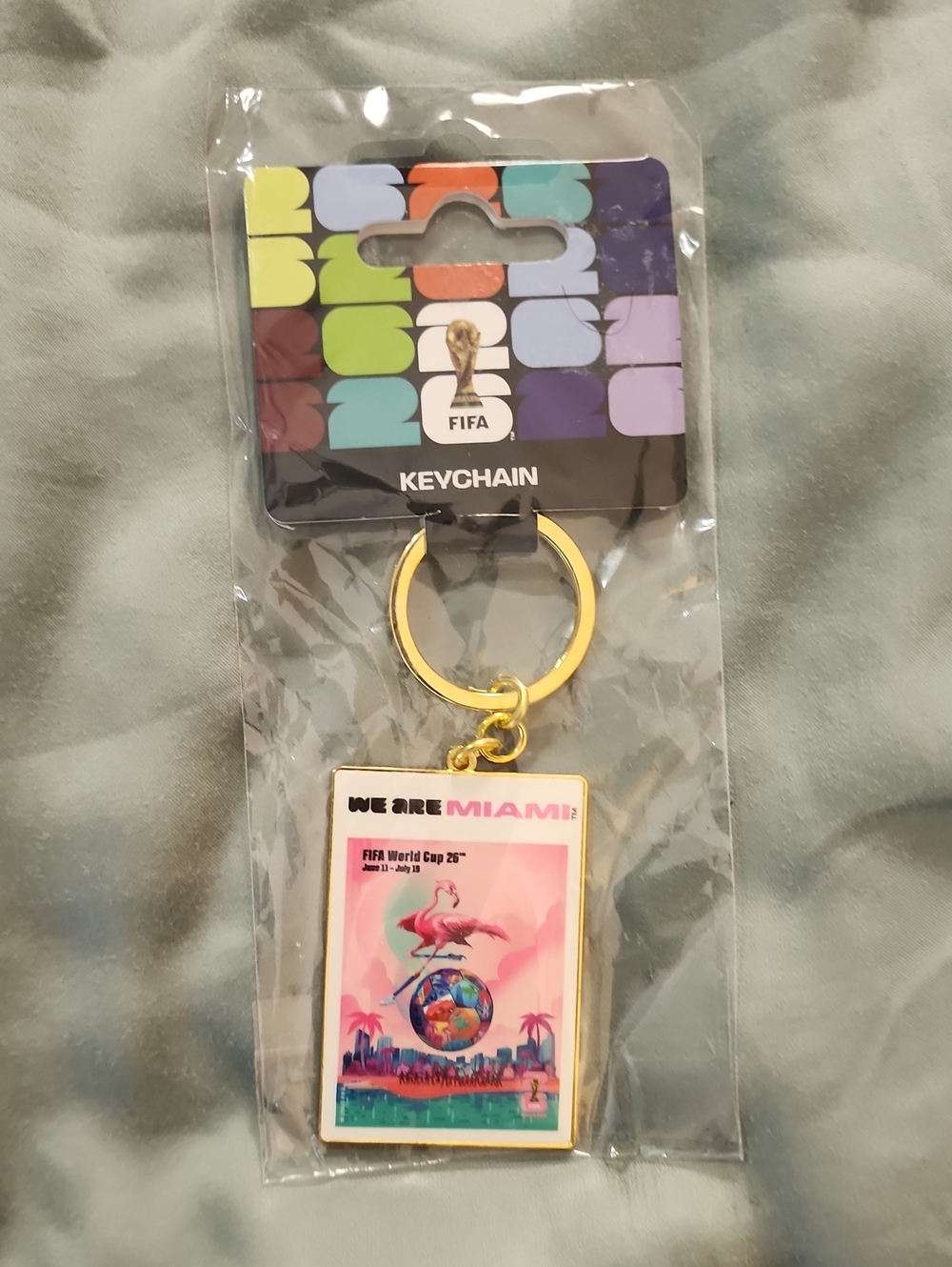 Miami Pink & Gold Keychain - Official World Cup Souvenir